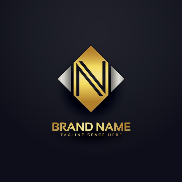 Luxury letter n logo design