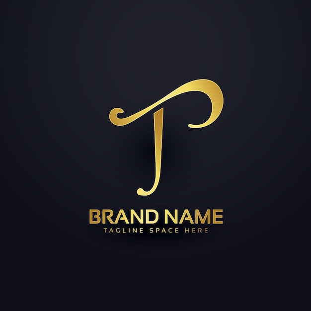 Luxury letter p logo design