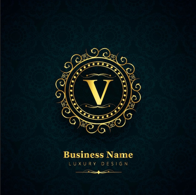 Free Vector luxury letter v logo