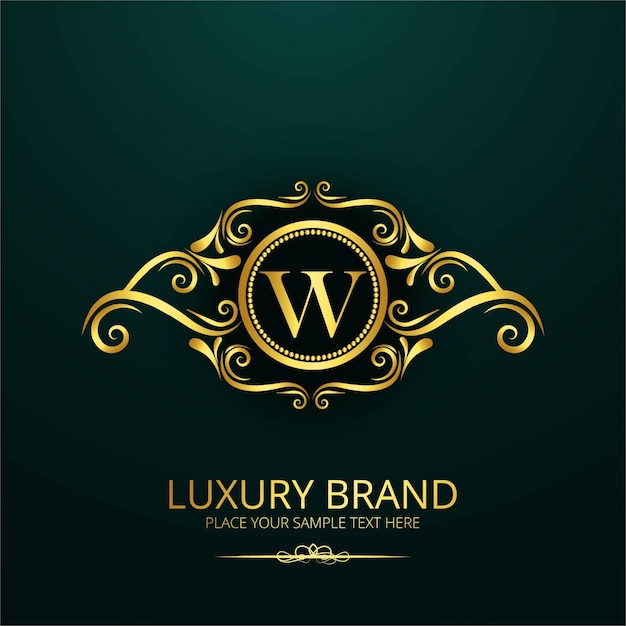 Free Vector luxury letter w logo