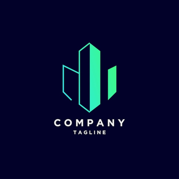 Free Vector luxury line logo company gradient design