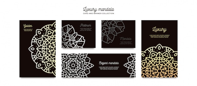 Luxury mandala card template collection