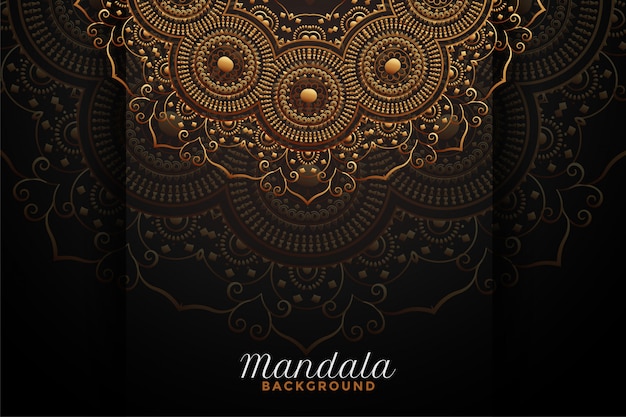 Free Vector luxury mandala decoration on black