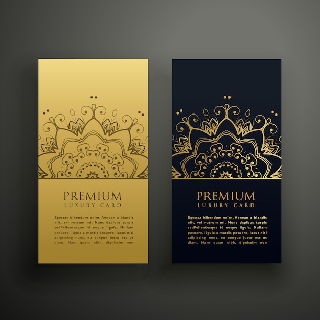 Free Vector luxury mandala style card design