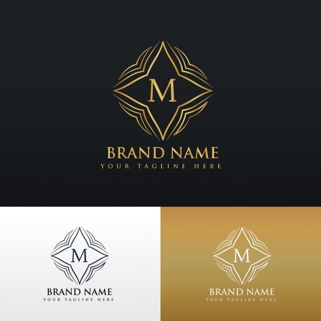 Free Vector luxury ornamental logo with the letter m