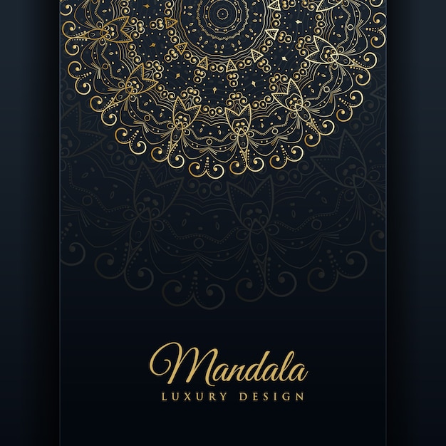 Free Vector luxury ornamental mandala design background in golden color