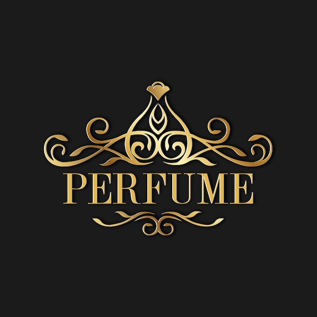 Luxury perfume logo with golden design