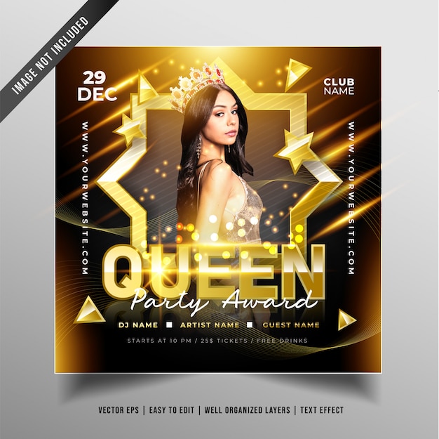 Luxury Queen Party design for Social Media Promotion