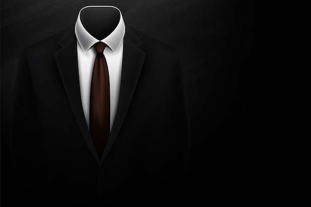 Free Vector luxury realistic male suit background with jacket and tie