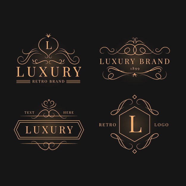 Luxury retro logo collection