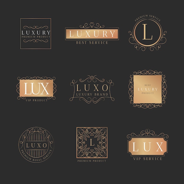 Luxury retro logo collection