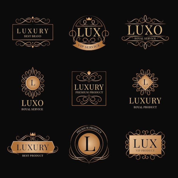 Luxury retro logo set