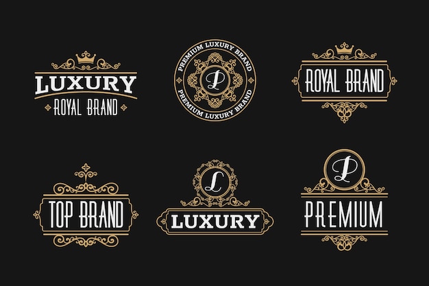 Free Vector luxury retro logo set