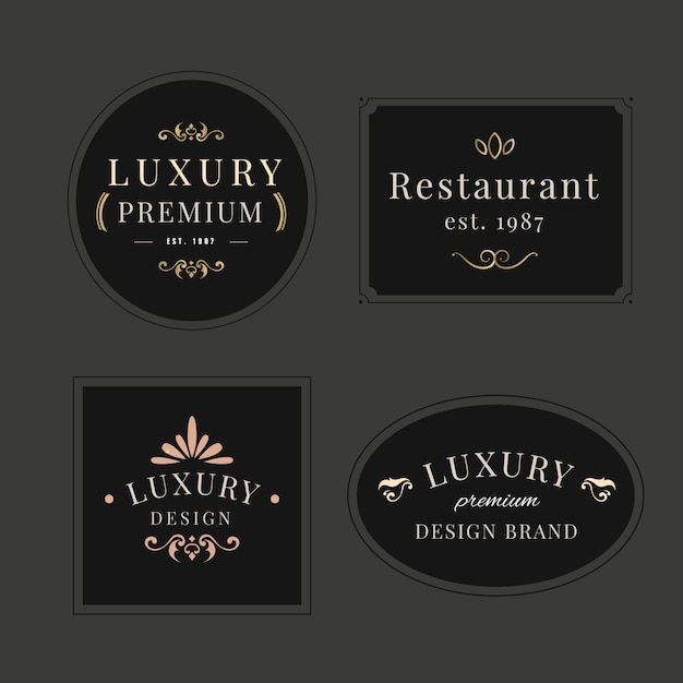 Luxury retro logo template set