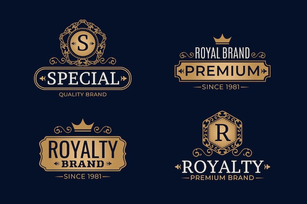 Free Vector luxury retro logo template set