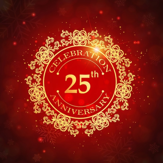 Free Vector luxury royal 25 wedding anniversary