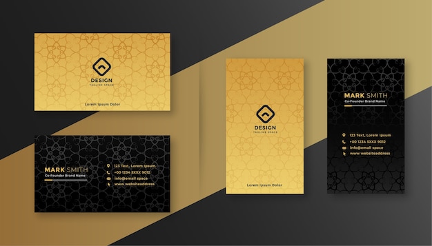 Luxury royal black and gold business card design template