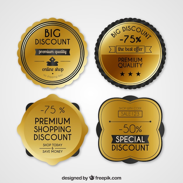 Free Vector luxury sale sticker