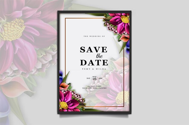 Luxury save the date wedding invitation card