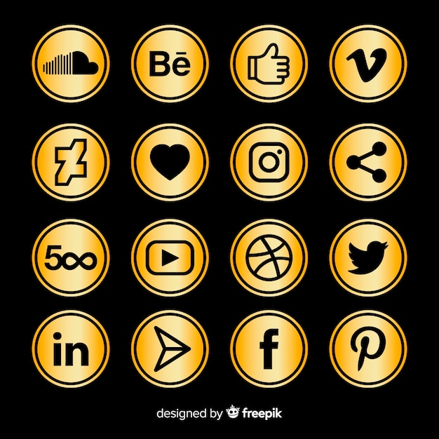 Luxury social media logo collection