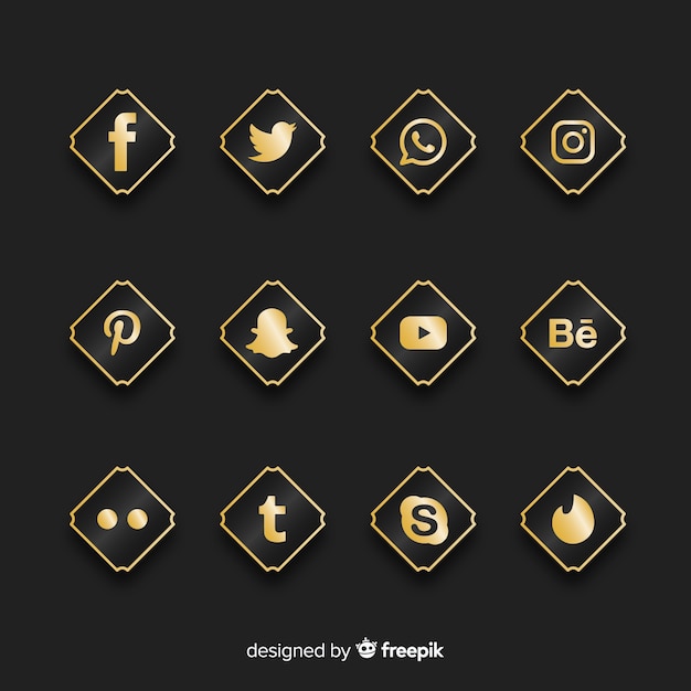 Luxury social media logo collection