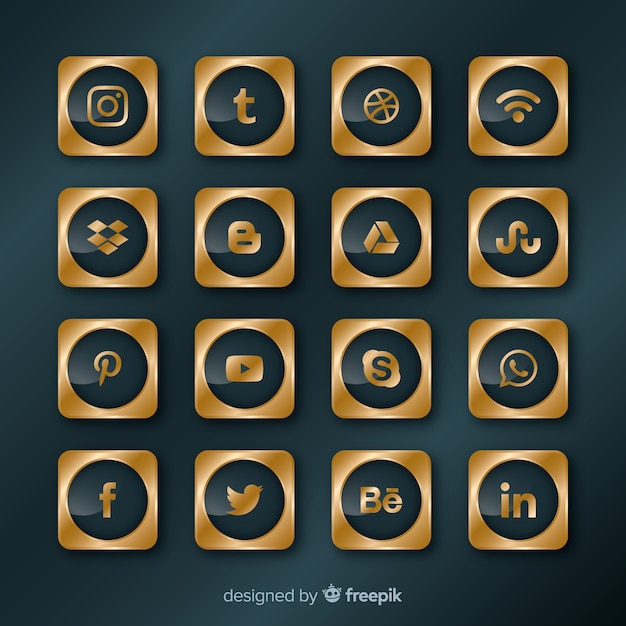 Luxury social media logo collection