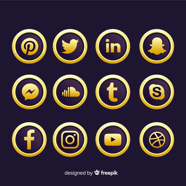 Luxury social media logo collection