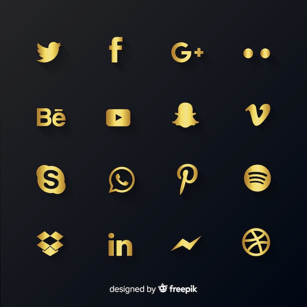 Luxury social media logo collection