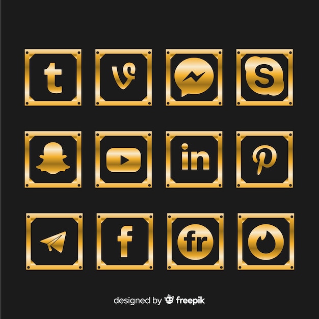 Luxury social media logo collection