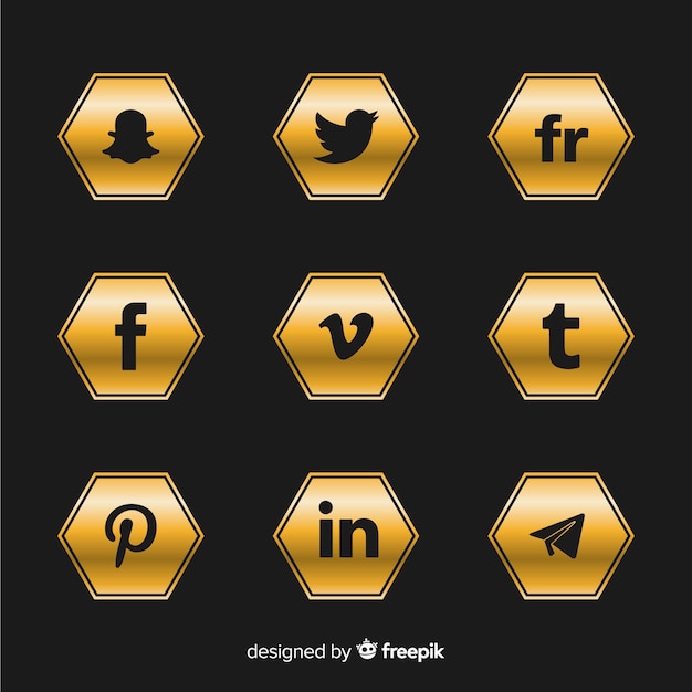 Free vector luxury social media logo collection