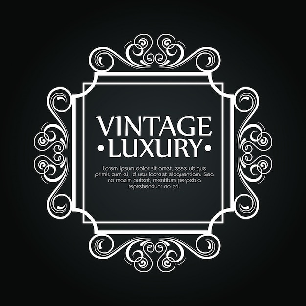 Luxury square frame with ornament style for wine label, text template