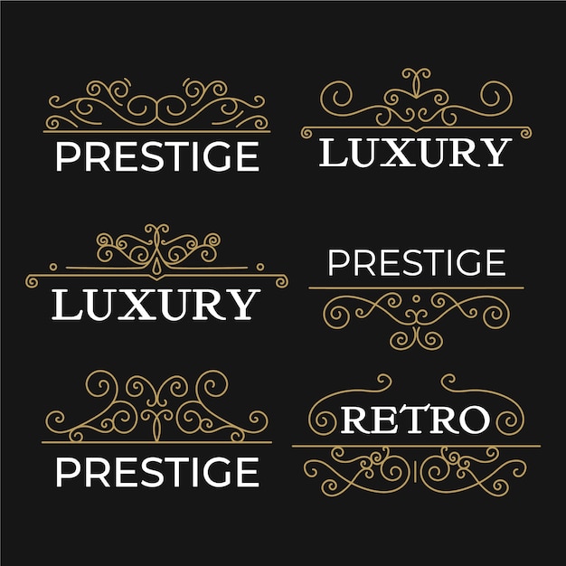 Free Vector luxury vintage logo templates collection