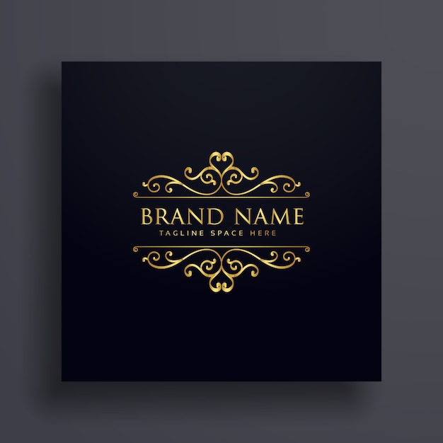 Free Vector luxury vip logo concept design for your brand with floral decoration