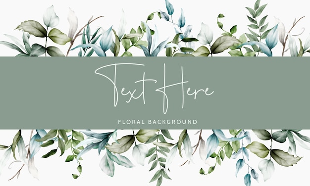 Free vector luxury watercolor leaves frame floral background