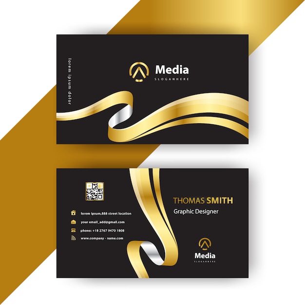 luxury wavy business card