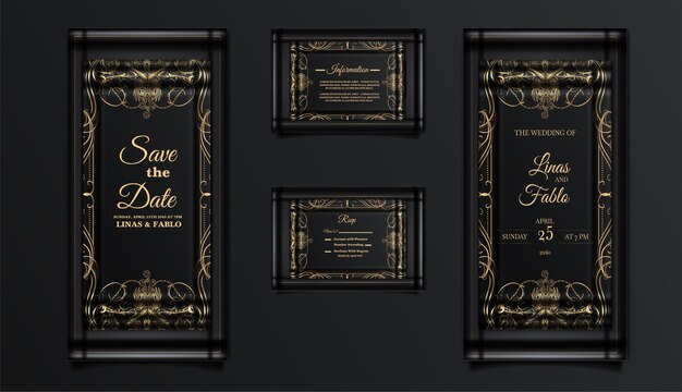 Luxury wedding invitation cards set