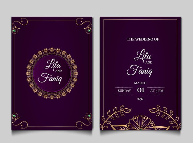 Luxury wedding invitation cards set