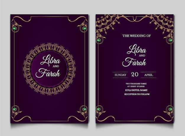 Luxury wedding invitation cards set