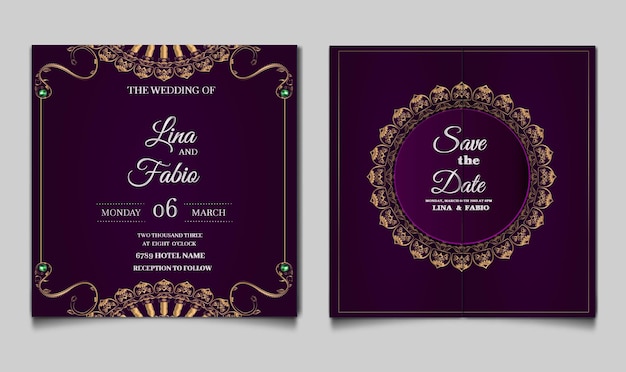 Luxury wedding invitation cards