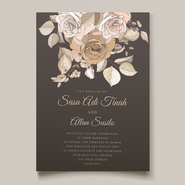 Luxury wedding invitation template