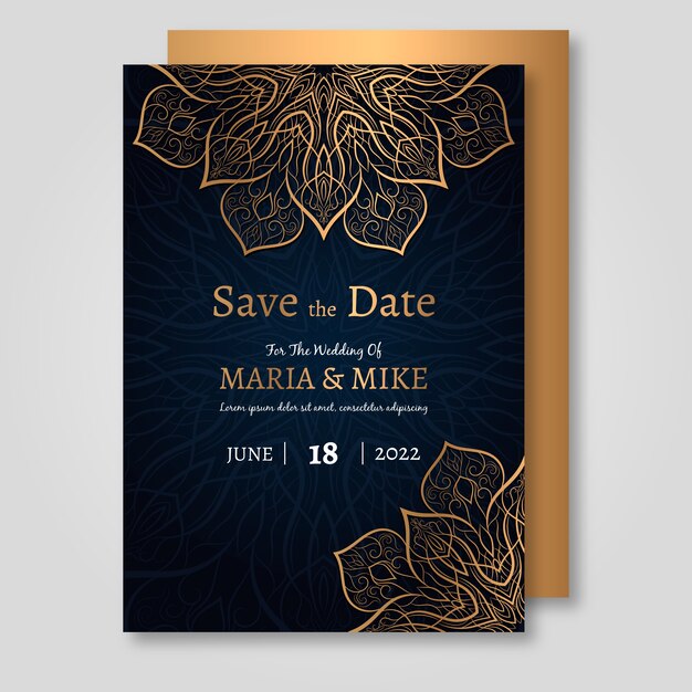 Luxury wedding invitation template