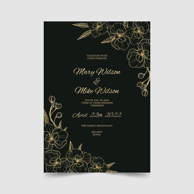 Luxury wedding invitation template