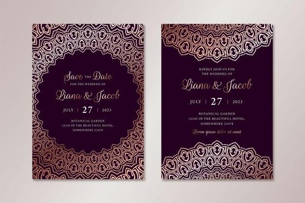 Luxury wedding invitation template