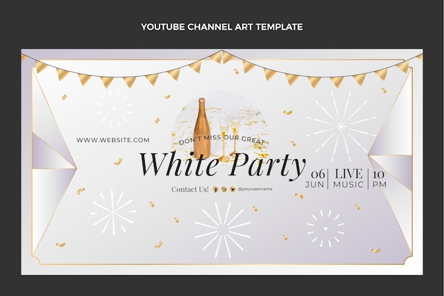 Luxury white party youtube channel art