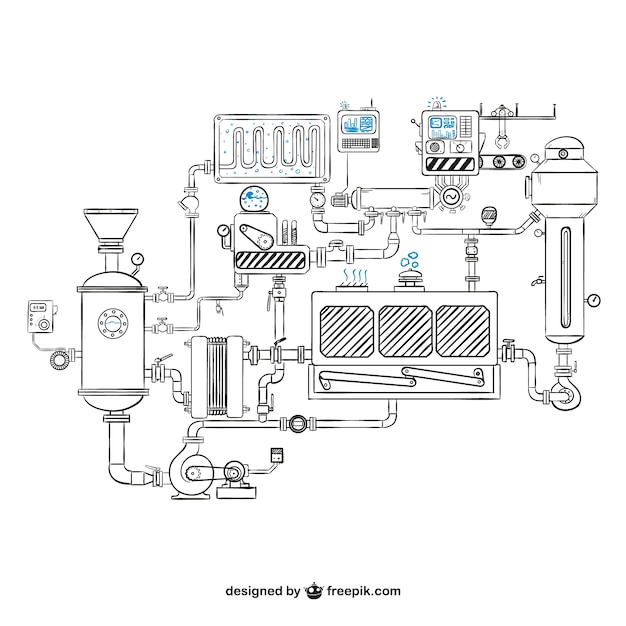 Machinery drawing vector