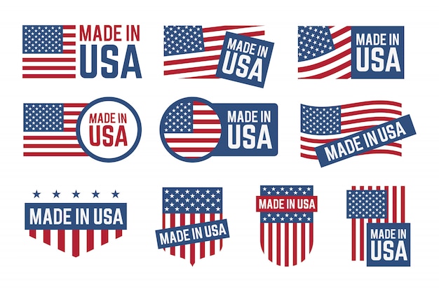 Free vector made in usa badges set