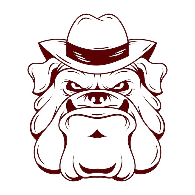 Mafia dog character with hat