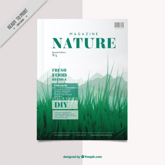 Free Vector magazine cover template 