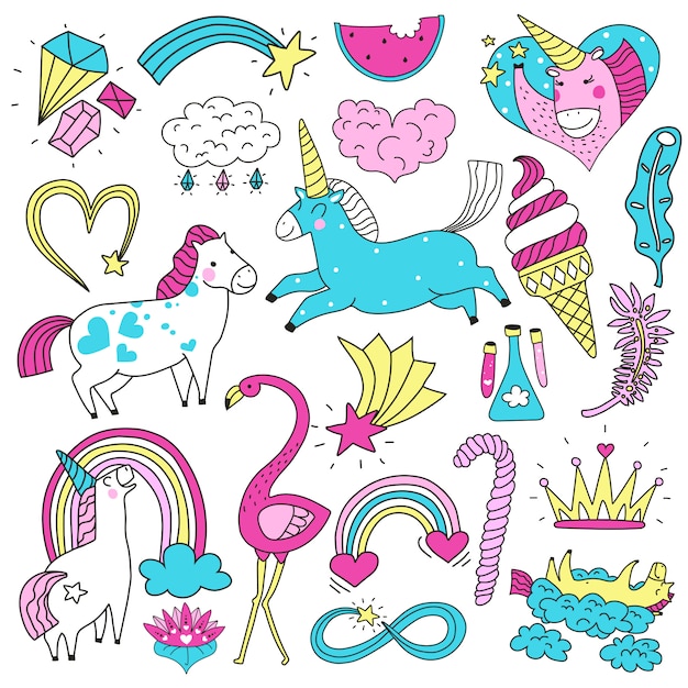 Free Vector magic bright set