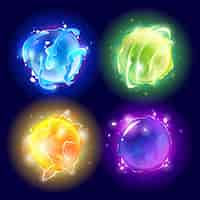 Free vector magic energy ball for game power orb glow icon